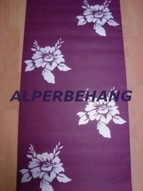 bloemen vlies behang paars zilver parelmoer 438