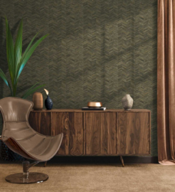 Vintage Visgraat vliesbehang Geo Effect 38309-7