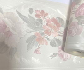 Rand Engelse bloemen glim roosjes roze kleurrijk
