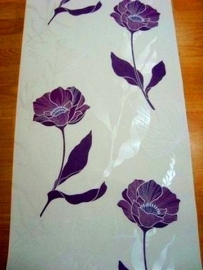 paars wit parelmoer modern bloemen behang 18