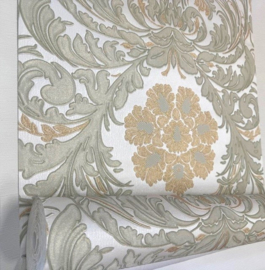 Exclusief Italiaans Vinyl Behang – Barokdesign met Gouden Glitter