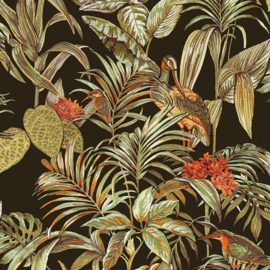 Vogel Behang tropical  Wallstitch De120015