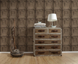 Hout behang bruin paneel 30750-3