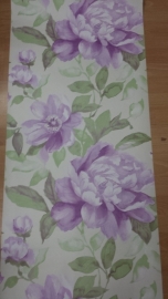 paars bloemen vlies behang 00051