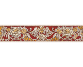 bloemen behangrand rood34078-3