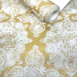 Goud barok behang glamour look met glitter