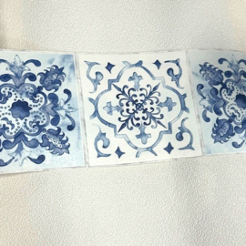 delfs blauw behangrand tegel look