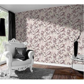 bruin behang bloemen 95686-2