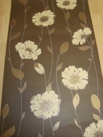 bruin behang bloemen behangpapier OUTLET