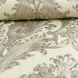 Arthouse Vintage Figaro Italian Damask Pattern Textured Glitter Vinyl Wallpaper (Charcoal 291203)