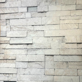 3D steen behang grijs zandkleur taupe beige landelijk