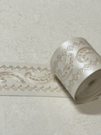 Crème geometrische behangrand glans 5,5 cm – 5 meter lang