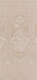 creme beige glitter bloemen vlies lambrisering behang 0055