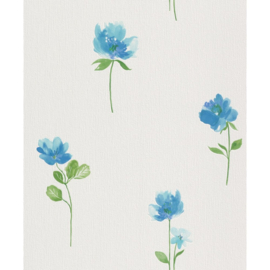 Blauw bloemen Behang 436907