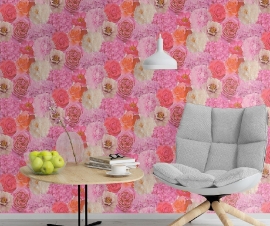 bloemen rozen vinyl 3d behang 855814