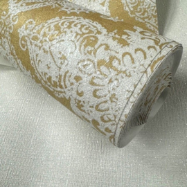 Goud barok behang glamour look met glitter