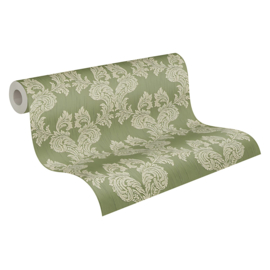 KLASSIEK BAROK BEHANG TEXTIELLOOK CAFE KROEGEN GROEN