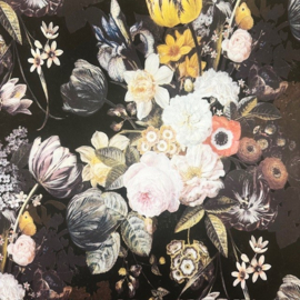 Landelijk Botanisch Behang met Okergele Bloemen – Schilderij Effect – Platinum PL0311372