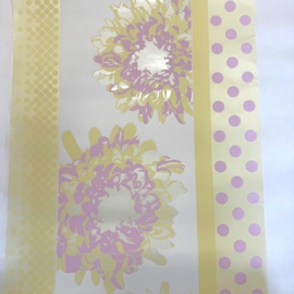Retro patchwork behang roze lila geel bloemen vlies 788815
