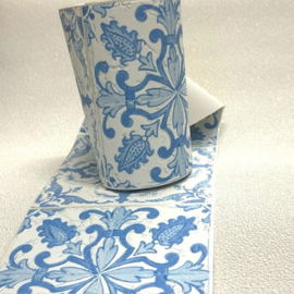 delfs blauw behangrand mozaiek