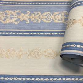 Liberty Stripe Behang Blauw/Crème – Klassiek Engels Strepen Behang