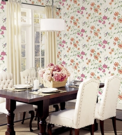 Norwall English Florals bloemen behang G34300