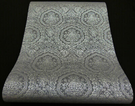 modern barok Behang zwart zilver  13481--10