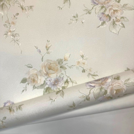 bloemen behang zachte kleuren glim