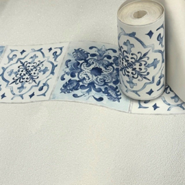 delfs blauw behangrand tegel look