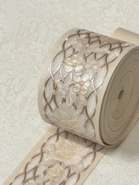Sierlijke bloemen behangrand 3 cm breed – 5 meter lang