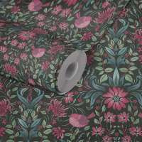 bloemenbehang met vogels 39075-1
