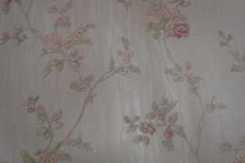 Engels bloemen behang vinyl groen roze behang 36