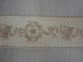 behangrand  lief bloemen bruin beige 12