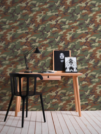 legerprint camouflage behang as creation