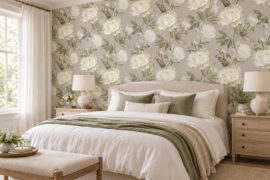 Wit bloemen behang Valentino