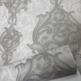 Glitter behang barok beige zandkleuren landelijke stijl Ornamenten