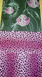 behangrand zwart roze luipaardprint panter vinyl rand 049