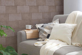 Roestbruin behang 38201-3