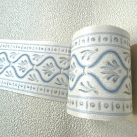 barok behangrand klassiek wit blauw