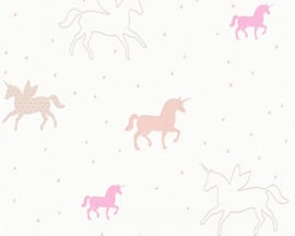 Roze paarden behang esprit 35704-1