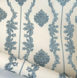 blauw wit behang klassiek glim