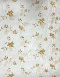 bloemen behang goud wit 37251-2 satijn