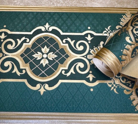 Behangrand Klassiek Ornament – Groen & Goud – Brede Rand 5 Meter x 17 cm – Luxe Barok Design