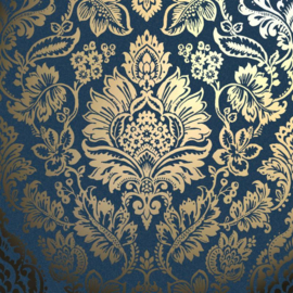 blauw goud barok behang fd42564