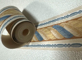 geweven tauw behangrand retro oranje blauw