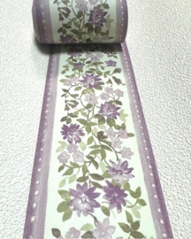 lila paars behangrand petit fleur bloementjes