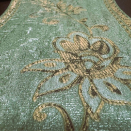 Rand groen goud landelijk look voelbaar relief bloemen