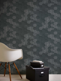 Retro zwart behang 38723-3