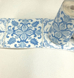 delfs blauw behangrand mozaiek