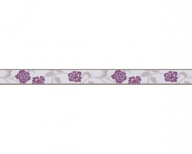behangrand smal paars grijs bloemen 28202-6
